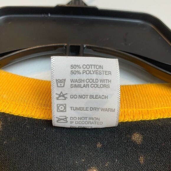 The College of Saint Rose Black Gray & Yellow Bleach Tie Dye Tee Shirt size M - Picture 5 of 6